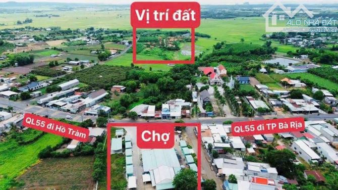Bán đất F0 Đường nhựa tim vàng ngay QL55 sát bên khu nhà vườn xã Láng Dài , Long Đất