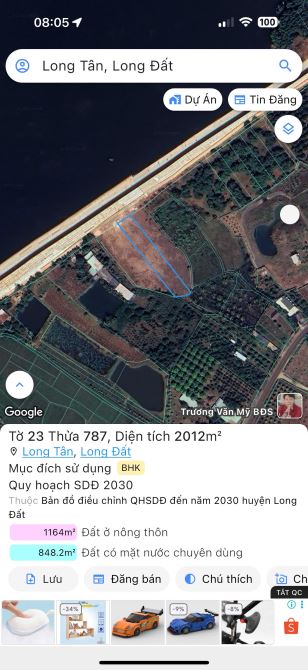 KẸT TIỀN CẦN BÁN LÔ ĐẤT 2012M2 ĐỐI DIỆN HỒ SUỐI MÔN, HCM