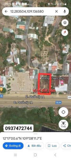 Bán đất mặt tiền quốc lộ 1A phường Bắc Nha Trang . DT 700m2 , 80 thổ cư . Giá 5,3 tỉ cònTL - 3