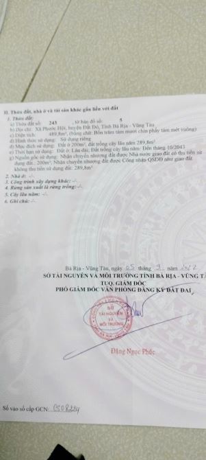 Phước Hội- Đất Đỏ BRVT  Lô đất 2 mặt tiền trước sau DT: 12x44 (489m2- có sẵn 200 thổ cư) - 5
