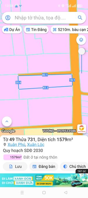 Bán 2,8 sào Xuân Phú, Xuân Lộc. Cách lộ 1A khoảng 700m