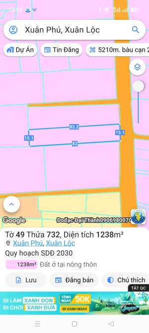 Bán 2,8 sào Xuân Phú, Xuân Lộc. Cách lộ 1A khoảng 700m - 1