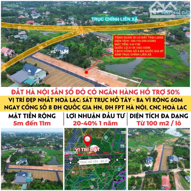 Siêu Phẩm Đất Vàng Hòa Lạc 114m² Giá Chỉ 3,4 Tỷ ,Đón Đầu Sóng Hạ Tầng, Cơ Hội X2 X3