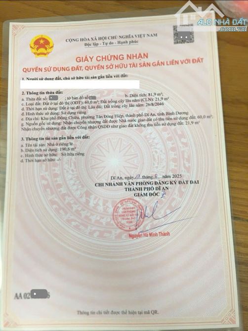 Bán nhà 2 mặt tiền, gần ngã ba Cây Điệp p.Tân Đông Hiệp, Tp.Dĩ An chỉ 5,35 Tỷ TL M6924 - 18