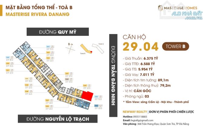 THƯƠNG HIỆU MASTERI ĐÃ CÓ MẶT TẠI ĐÀ NẴNG - 🔥 QUỸ CĂN SIÊU VIP -  CĂN GÓC 3 PN - TẦNG CAO