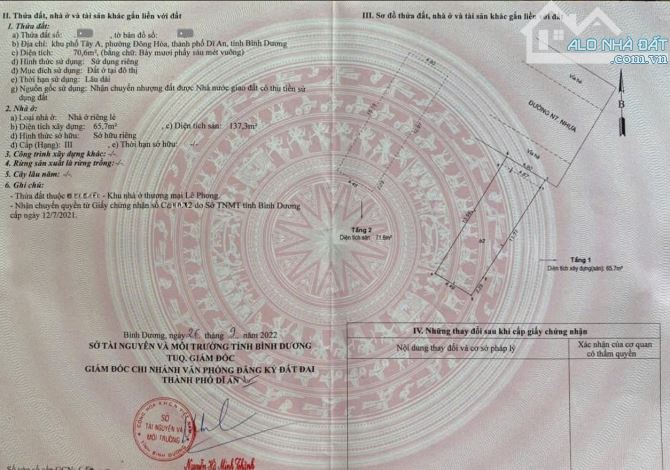 Bán nhà 1T1L 4.9x14m hoàn công, đường N7 KDC Lê Phong p.Đông Hòa - 1