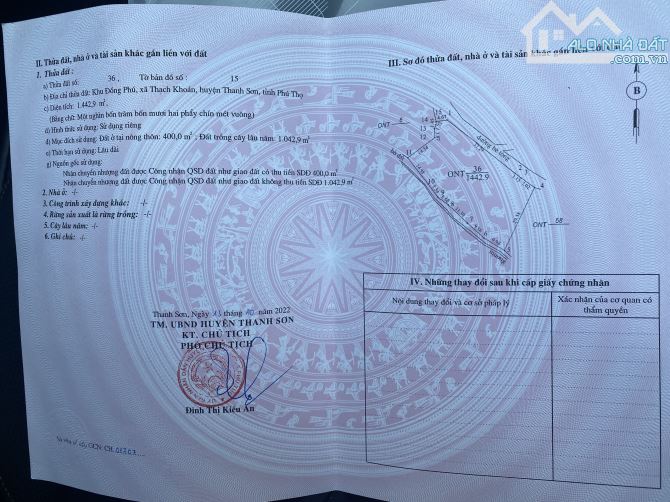 BÁN LÔ ĐẤT ĐẸP NHƯ TRANH – GẦN TRUNG TÂM XÃ THẠCH KHOÁN – THANH SƠN – PHÚ THỌ - 4