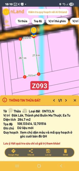 BÁN ĐẤT PHƯỜNG TÂN AN, EATU ĐƯỜNG NHỰA 2ÔTÔ VI VU DÂN CƯ HIỆN HỮU  10X28 TC60M HƯỚNG BẮC