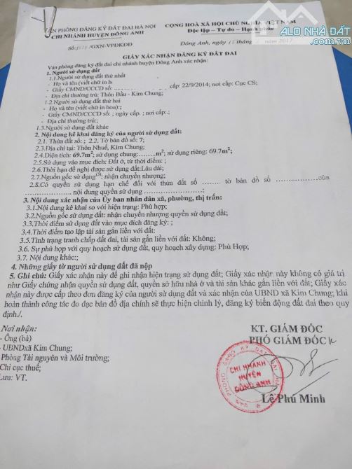 BÁN NHÀ C4 tại THÔN NHUẾ, KIM CHUNG, ĐÔNG ANH. Giá 1.6 tỷ.