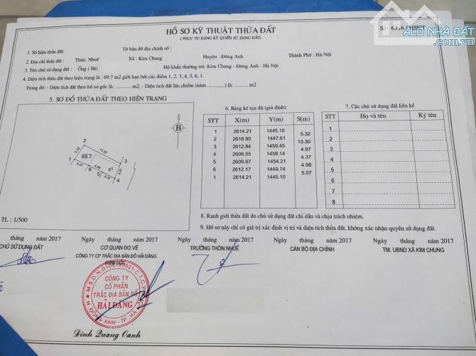 BÁN NHÀ C4 tại THÔN NHUẾ, KIM CHUNG, ĐÔNG ANH. Giá 1.6 tỷ. - 1