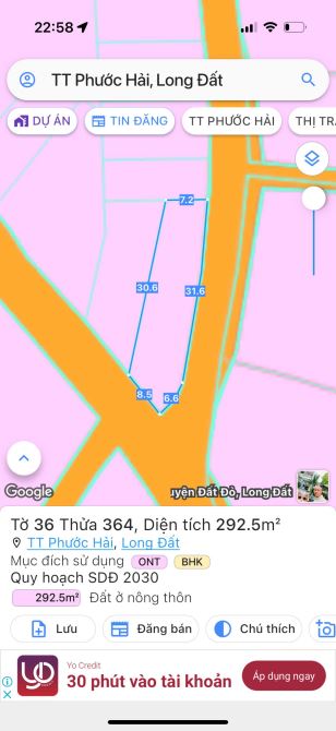 LÔ GÓC 2 MẶT TIỀN THỊ TRẤN PHƯỚC HẢI - CÁCH UỶ BAN CHỈ 800M 🌈🌈🌈DT 292,5m2 - 3
