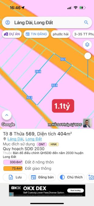 BÁN ĐẤT XÃ ĐẤT ĐỎ - TP HỒ CHÍ MINH; ( Cũ là xã Láng Dài - Huyện Long Đất - BRVT) - 3