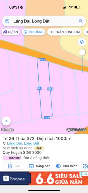 BÁN ĐẤT LÁNG DÀI- ĐẤT ĐỎ- BRVT ✅Cách Quốc lộ 55 chỉ 1km; đi về Melia Hồ Tràm 10 phút - 4