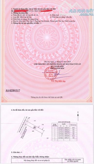 ✅ Bán đất thổ mặt tiền kênh Nhơn Hậu 7m thuộc Phường Tân Khánh , TP Tân An  _ 4 x 16m2 - 4