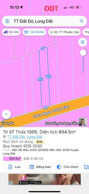 MẶT TIỀN CÁCH MẠNG THÁNG TÁM - TT ĐẤT ĐỎ- BRVT 🌈🌈🌈 DT 654m2 -10x65m - 4