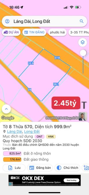 BÁN ĐẤT XÃ ĐẤT ĐỎ - TP HỒ CHÍ MINH; ( Cũ là xã Láng Dài - Huyện Long Đất - BRVT) - 4