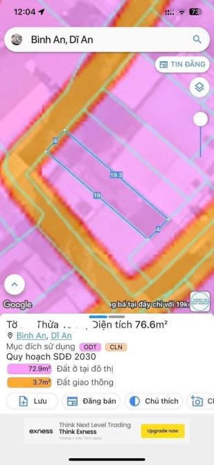 BÁN LÔ ĐẤT GẦN KDC PHÚ HÔNG THỊNH DĨ AN, GIÁ 2.65 TỈ, KHU DÂN CƯ, HẺM XE HƠI