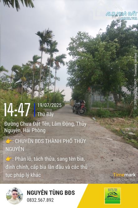 Bán 198m2 đất xen kẹt ở Lâm Động, Thủy Nguyên