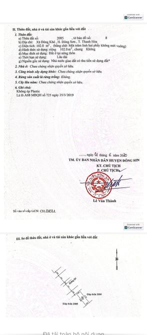 Chính chủ gửi bán Lô A 08 Mb 725 Đông Khê, Tp Thanh Hoá.