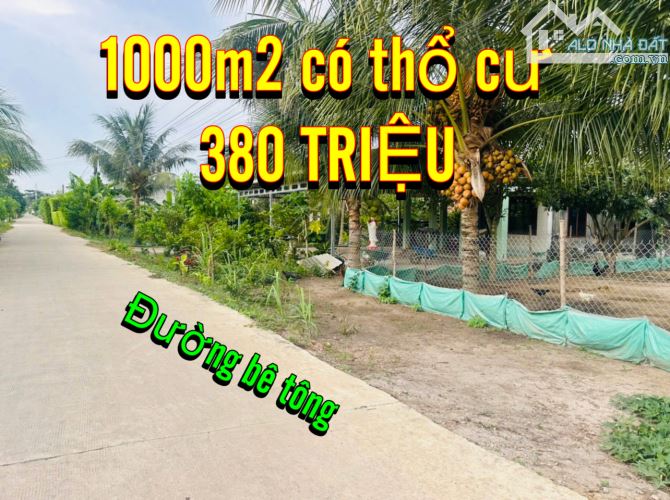 1000m2 có thổ cư, đường bê tông (380tr), dân đông