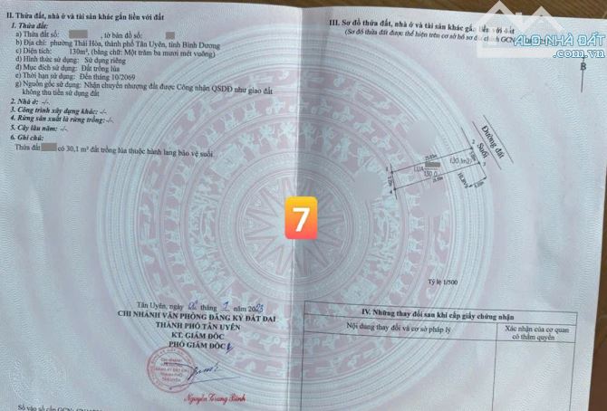 Bán đất 41x25m, hẻm ĐT.747A p. Thái Hòa gần Chợ Tân Ba - 10