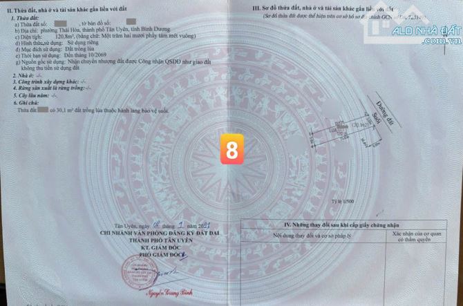 Bán đất 41x25m, hẻm ĐT.747A p. Thái Hòa gần Chợ Tân Ba - 11