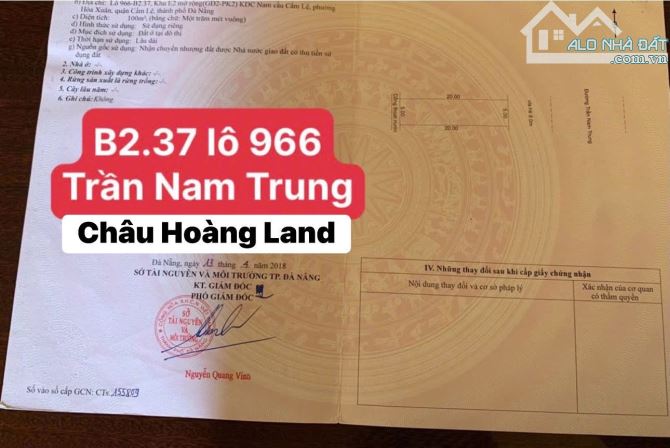 Bán 2 lô liền kề Trần Nam Trung, Hoà Xuân, Đà nẵng, đường thông dài, con đường rộng 15m - 1