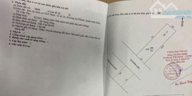 NỀN ĐƯỜNG TRẦN BẠCH ĐẰNG 9,5 tỷ KDC ĐẠI HỌC Y DƯỢC TP CẦN THƠ - 1