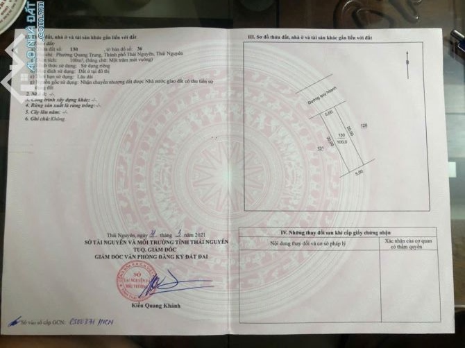 🔥 BÁN LÔ ĐẤT VỊ TRÍ ĐẮC ĐỊA – PHƯỜNG QUANG TRUNG, THÁI NGUYÊN DT 100M2 MT 5M  GIÁ 4,15TỶ - 1