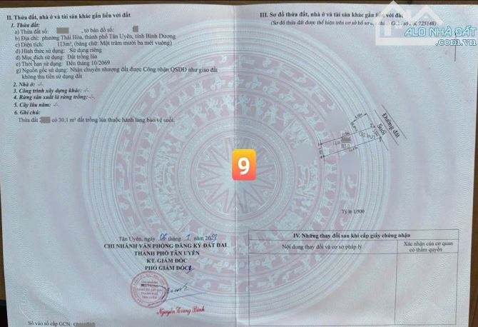 Bán đất 41x25m, hẻm ĐT.747A p. Thái Hòa gần Chợ Tân Ba - 12
