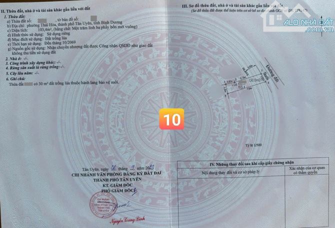 Bán đất 41x25m, hẻm ĐT.747A p. Thái Hòa gần Chợ Tân Ba - 13