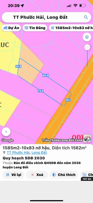 1600M2 (20x80) SÁT TỈNH LỘ 44B - TT PHƯỚC HẢI - CÁCH BIỂN 10 PHÚT 👉  DT: 1585m2 ngang 20x - 3