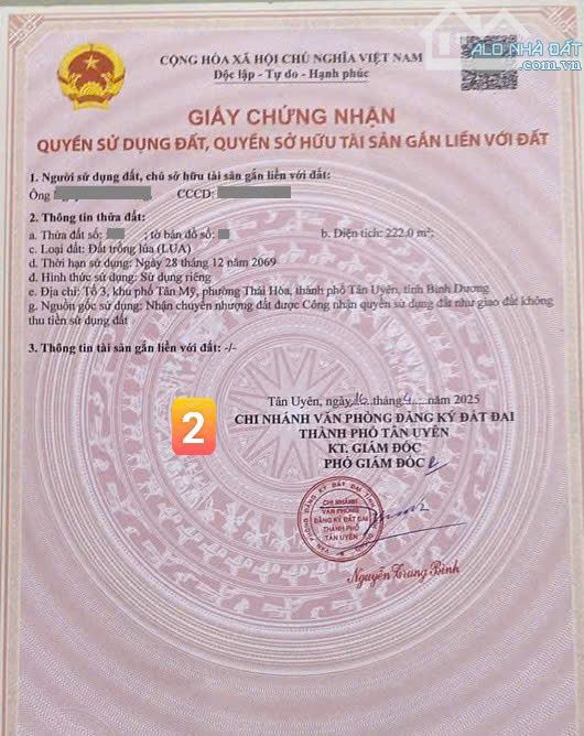 Bán đất 41x25m, hẻm ĐT.747A p. Thái Hòa gần Chợ Tân Ba - 3