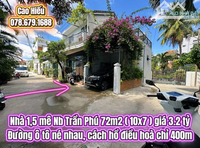 💥Nhà 1,5 mê Nb Trần Phú 72m2 ( 10x7 ) giá 3.2 tỷ. Nhà trung tâm Tuy Hoà