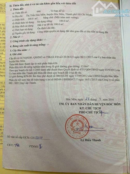 Bán Nhanh Nhanh căn nhà ở Lý Thường Kiệt Hóc Môn Sổ Hồng Riêng 100m2 920triệu bao phí