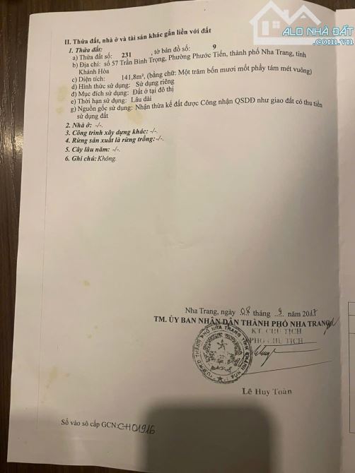 bán lô đất đường Lê Đại Hành, Nha Trang. nằm giữa trục đường nối Nguyễn Trãi và Ngô Gia Tu