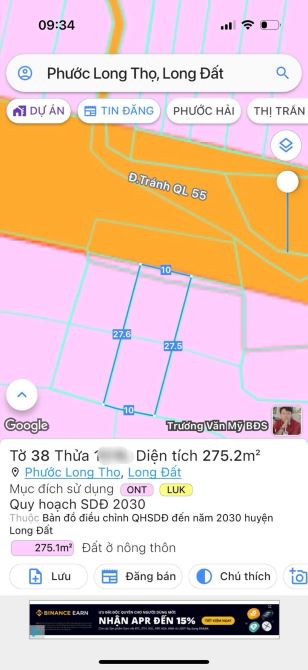 2 LÔ LIÊN KỀ MẶT TIỀN TRÁNH QUỐC LỘ 55 - NGAY KHU CÔNG NGHIỆP ĐẤT ĐỎ- BRVT 🌈DT 10x28M - 1