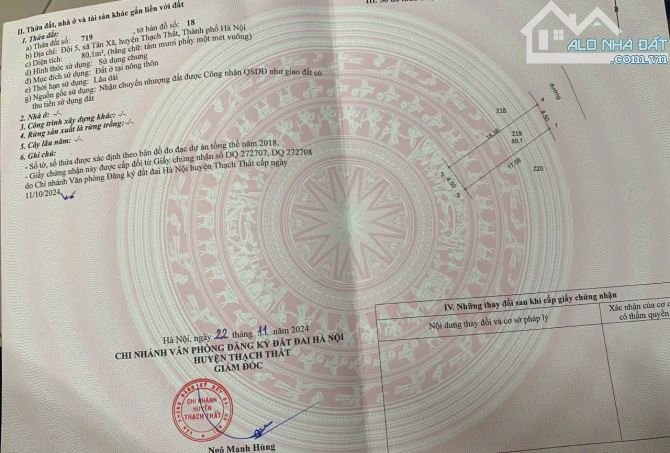 Bán 80m đất thổ cư tại tân xã. Gần đất dịch vụ và đấu giá. - 2