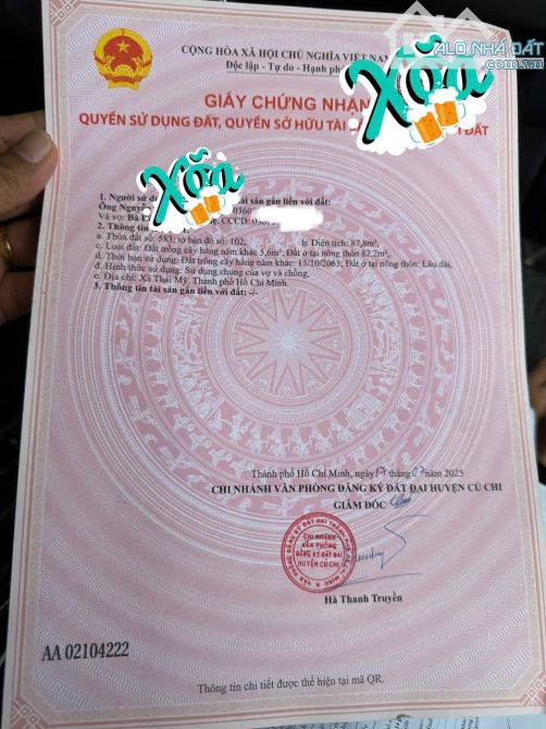 Bán Gấp đất SHR full thổ Xã Thái Mỹ Củ Chi nhỉnh 1 tỷ - 4