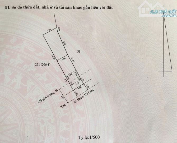 Đất đẹp 195m2 mặt tiền đường Phạm Thị Liên, phường Kim Long, tp Huế, cạnh cầu Nguyễn Hoàng