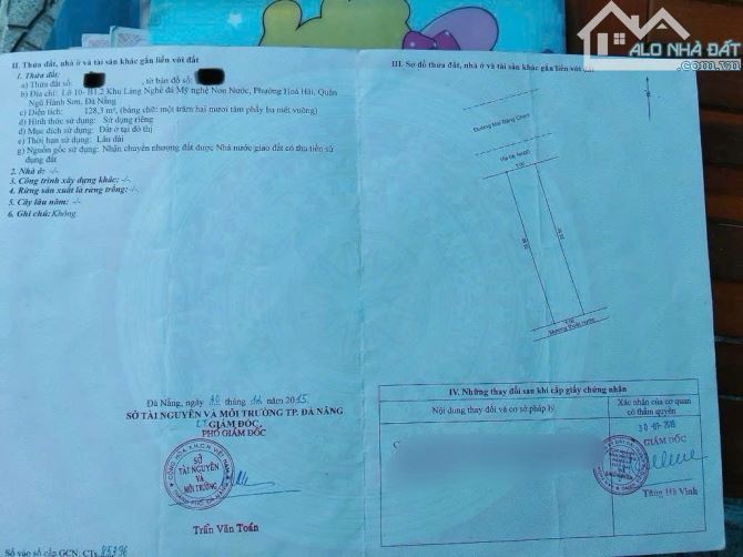 BÁN ĐẤT MT MAI ĐĂNG CHƠN GẦN CHỢ NON NƯỚC, NGŨ HÀNH SƠN, 128m2, NGANG 5m, GIÁ 6,4 TỶ.