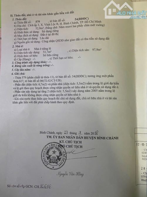 nhà ngộp sổ hồng hoàn công đường liên ấp 1-2-3 vĩnh lộc b 2 tỷ 850tr