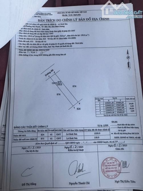 Bán đất Thị Trấn Dương Minh Châu, 5x30m2 thổ 100%, giá 290 triệu, sổ hồng. - 2