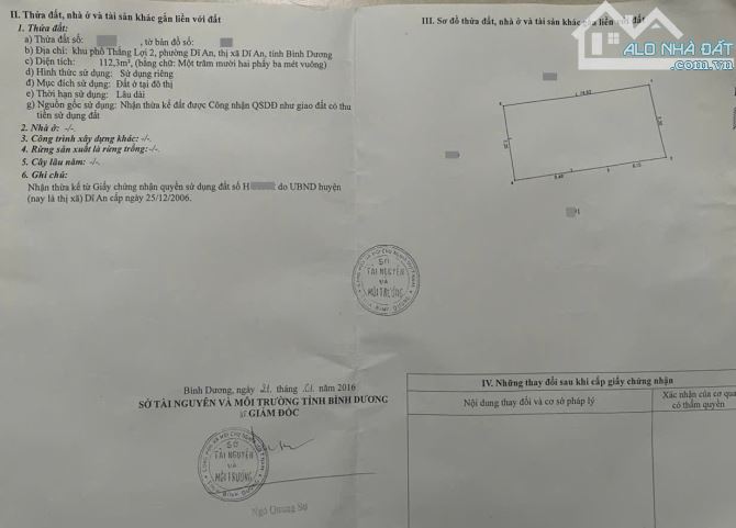 nhà cấp 4 112.3 3ty5 TL gần đường Lý Thường Kiệt 100m P.Dĩ An Tp Dĩ An