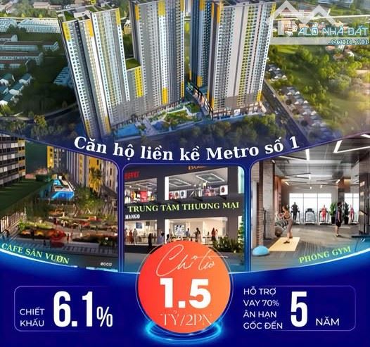 Bán căn hộ Bcons 2 phòng ngủ giá chỉ: 1,6 tỷ