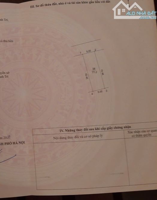 BÁN NHÀ C4 TT VIỆN KHNN NGỌC HỒI 77M*MT5M P.LÔ Ô BÀN CỜ ÔTÔ TRÁNH CHỈ 9.6 TỶ - 2