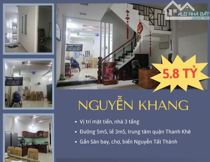 Bán nhà MP Nguyễn Khang, Thanh Khê , dt 85m2, 3t, mt 5m. Giá 5.8 ty - 5