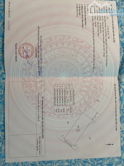 BÁN ĐẤT HƯỚNG TÂY BẮC KHU TDC PHÚ KHÁNH NGAY SÁT KHU ĐÔ THỊ VŨ PHÚC TP THÁI BÌNH - 2