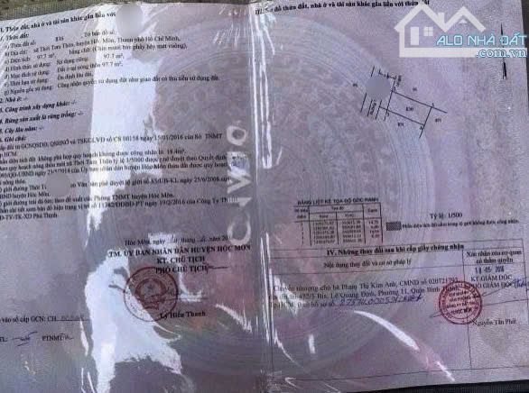 💥Bán gấp lô đất ngộp –Giá 790Triệu, gần mé Chợ Hóc Môn,Thổ cư hết đất khu Thới Tứ,Hóc MôN