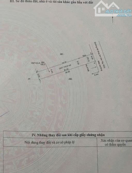 BÁN ĐẤT MT NHỰA AN TÂY TP.BẾN CÁT, DT:5x39, TC100M2, SHR, GIÁ 1,250 TỶ - 1